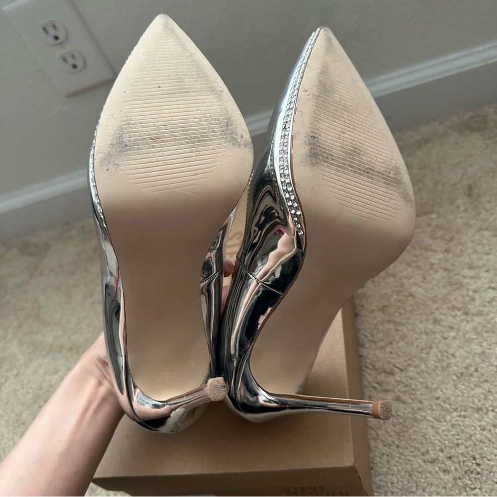 Silver Shiny Party Heels Steve Madden - Picture 8 of 8